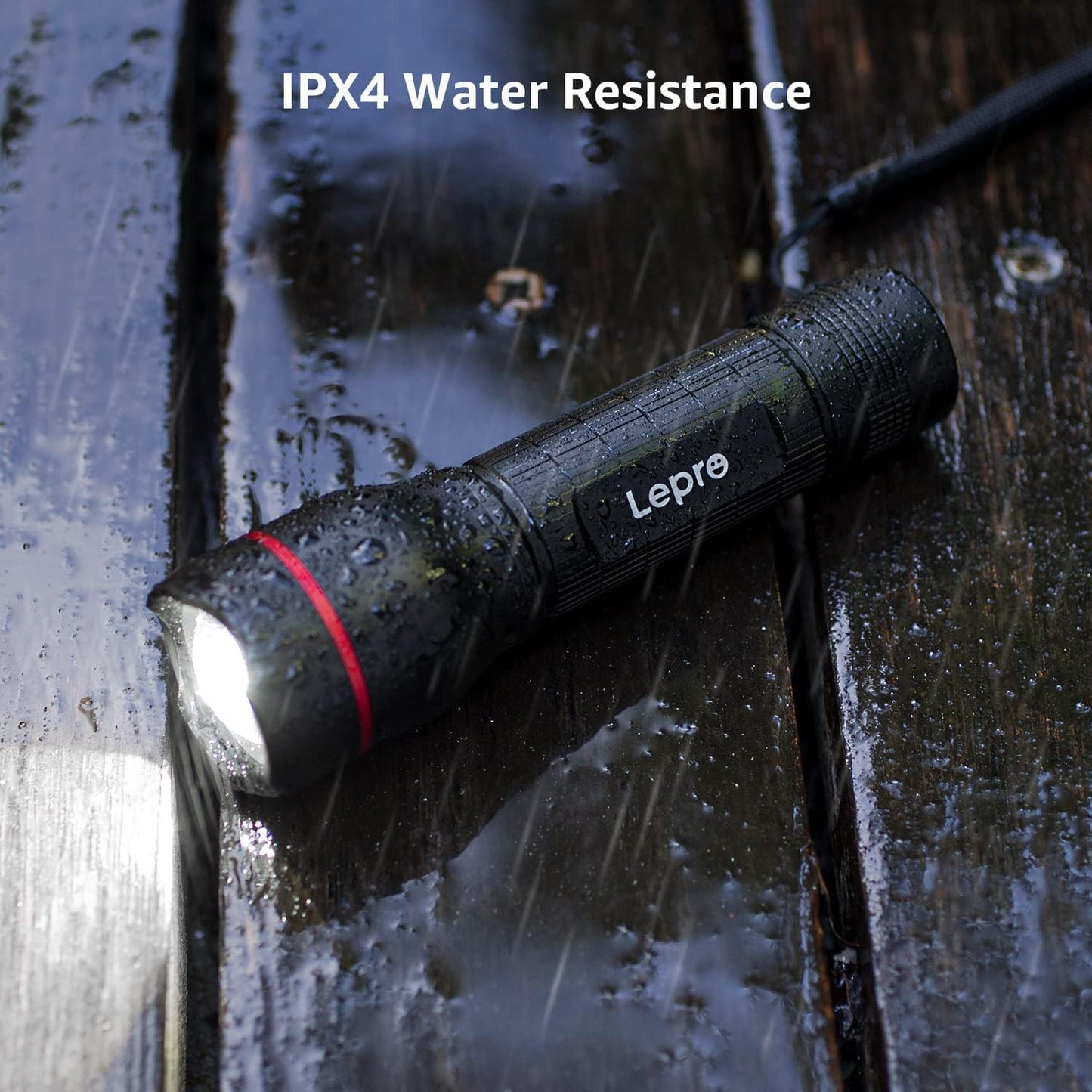 Lepro LED Torch, LE 2000 Super Bright Flashlight, Powered by AAA or 18650 Rechargeable Battery, Water Resistant, 5 Modes, Zoomable, Small Handheld Torch for Camping, Dog Walking, Running, Emergency