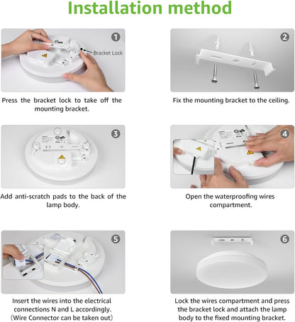 Lepro Bathroom Light, 15W 1500lm Ceiling Lights, 100W Equivalent, Waterproof IP54, Small, Dome, Modern, Flush Ceiling Light for Kitchen, Bulkhead, Toilet, Porch, Bedroom, Utility Room and More