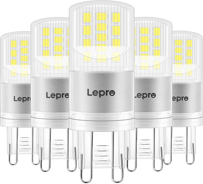 Lepro G9 LED Bulbs Cool White, 3.8W 470lm G9 LED Bulb, 40W Equivalent G9 Capsule Bulb, Energy Saving LED G9 Bulbs Cool White 6000K, AC 220V-240V, Non-dimmable, Pack of 5