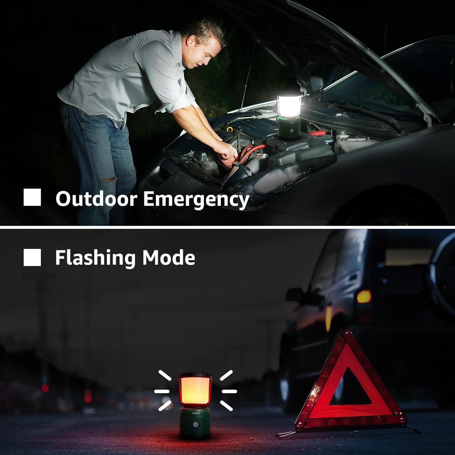 Lepro Battery Camping Lantern, 1100 Lumen Camping Light Battery Powered, Dimmable Warm White and Daylight Modes, Battery Lantern for Power Cuts, Emergency Lighting, Fishing, Hiking, Storm and More