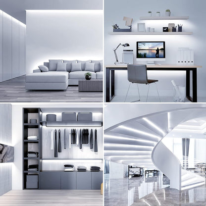 Lepro White LED Strip Light 10M, 2000lm Dimmable LED Lights, 24V UK Plug LED Strip with Dimmer Switch, 6000K Cool White Strip Lights for Kitchen, Cabinet, Wardrobe, Conservatory, Garage (1 Roll)