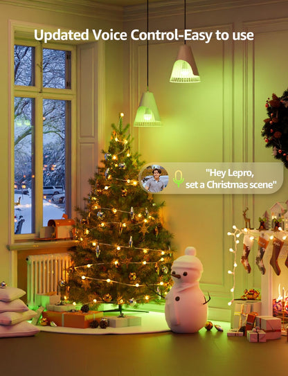 Lepro B1 AI Smart Bulb E27, Music Sync Bluetooth & WiFi Bulb, Voice Control Smart Screw Bulb, AI Lighting Design Assistant, Colour Changing Light Bulbs, RGBCCT, Work with Alexa & Google Assistant