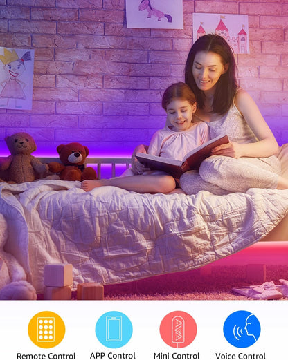 Lepro Alexa Smart LED Strip Light 5M, WiFi RGB LED Lights for Bedroom, Smart Life App Control, Works with Alexa & Google Assistant, Colour Changing Strip Lights for Kitchen Party Christmas