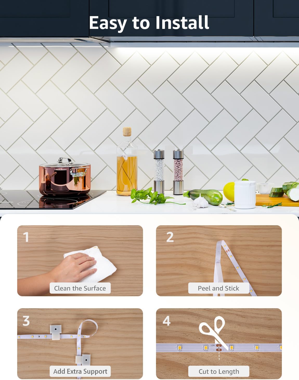 Lepro White LED Strip Light 10M, 2000lm Dimmable LED Lights, 24V UK Plug LED Strip with Dimmer Switch, 6000K Cool White Strip Lights for Kitchen, Cabinet, Wardrobe, Conservatory, Garage (1 Roll)