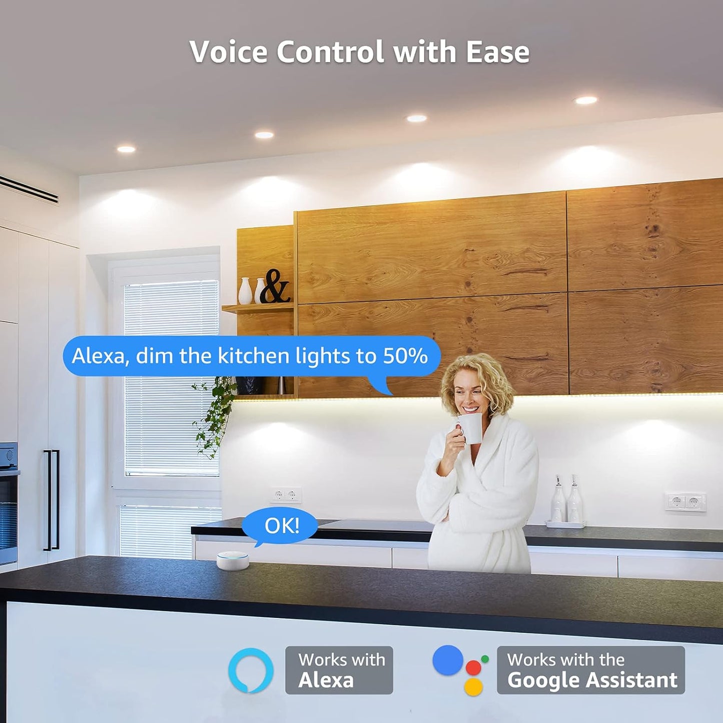 Lepro GU10 Smart Bulb, Dimmable Smart Light Bulb GU10, 4.5W 385lm, CCT Warm to Cool Daylight GU10 LED Spotlight Bulbs, Compatible with Alexa and Google Home, Pack of 2 (2.4GHz WiFi Only)