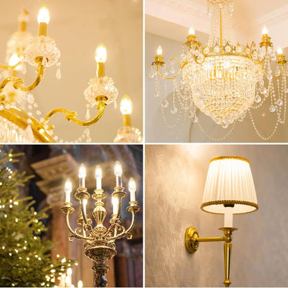 Lepro E14 LED Light Bulb, LED Candle Bulbs Small Screw, 4W 470lm, 40W Equivalent SES E14 Bulb Vintage, Warm White 2700K C35 LED Bulbs, 360° Beam Angle, Clear Filament, Non Dimmable, Pack of 6