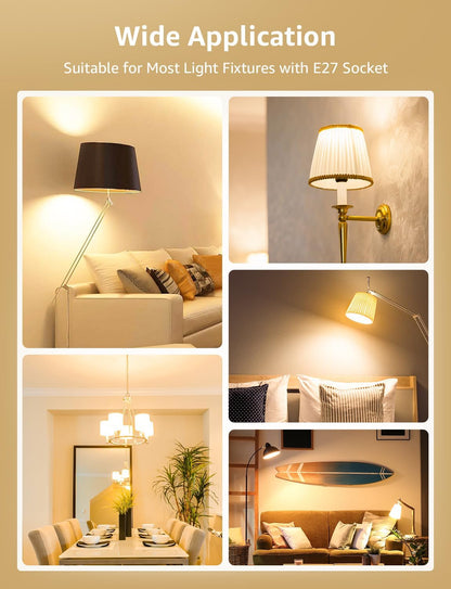 Lepro E27 Screw Bulb Dimmable, 8.5W Equivalent to 60W, Warm White 2700K E27 LED Bulbs, 806 Lumen Edison LED Light Bulb, Energy Saving E27 Bulbs for Lamp, Pack of 6