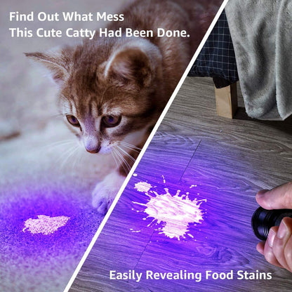 Lepro UV Light, 21 LED 395nm UV Torch, Black Light Detector for Pets Urine, Stain, Bed Bugs on Carpet or Floor, Fake Banknote and More, 3 AAA Batteries Included