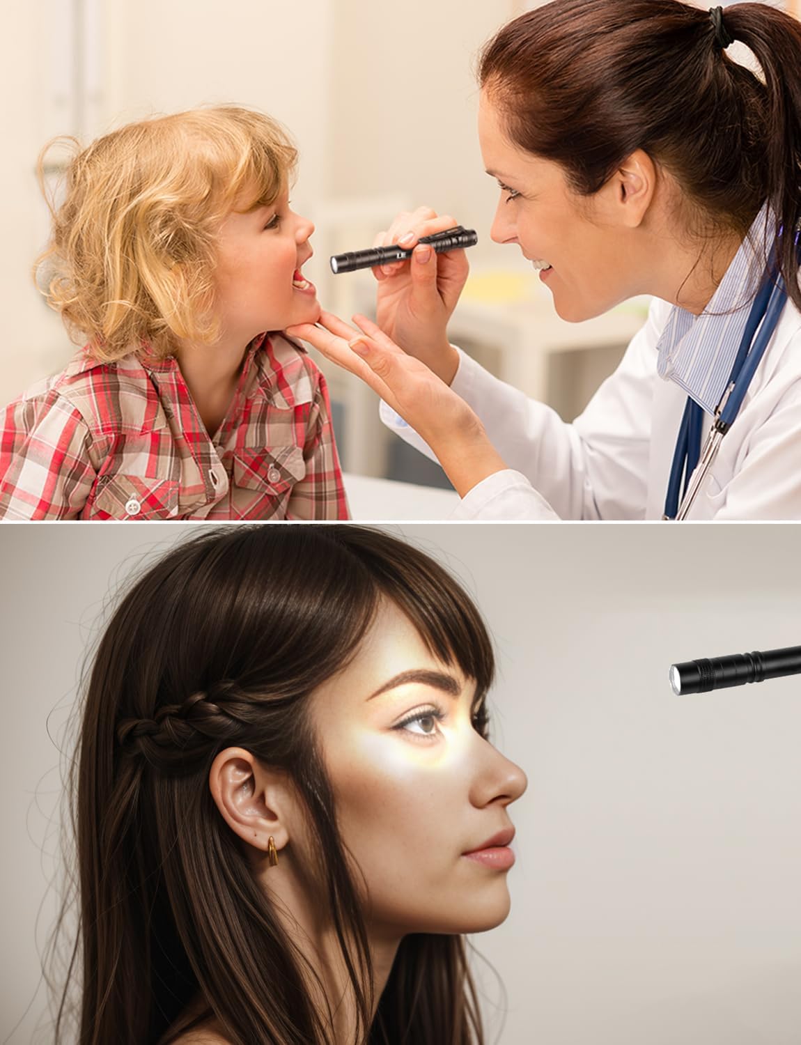 LE Pocket Pen Torch Light Flashlight C120, Small, Mini, Stylus Pen Light with Clip, AAA Battery Powered [Not Included], Perfect Torch for Inspection, Work, Repair and More, Pack of 2