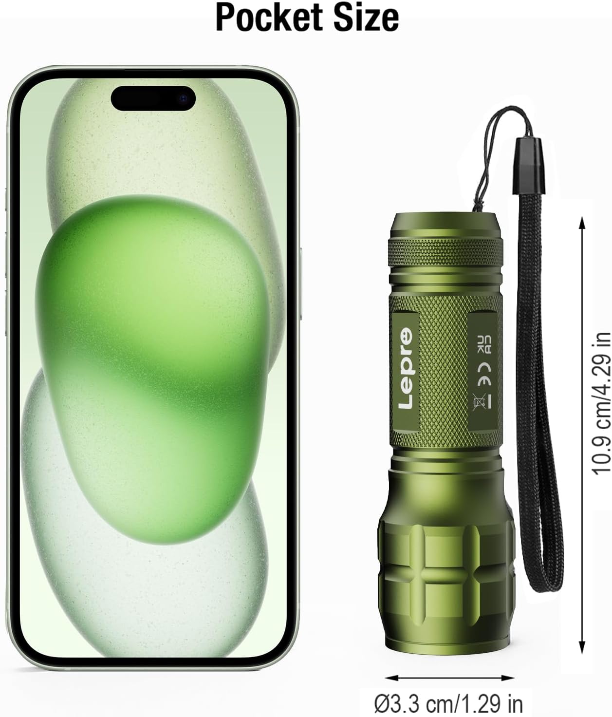 LE LED Torch Battery Powered, LE1000 Hand Flashlight, Adjustable Focus, Water Resistant, Lightweight, for Power Cut, Camping, Dog Walking, Easy to Use Small Torch, Gift for Kids Men Dad, 2 Packs