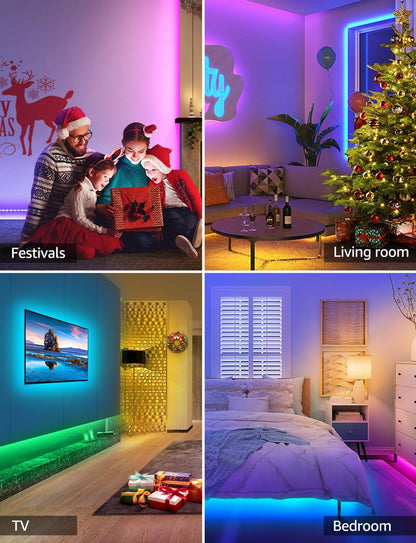 Lepro Alexa Smart LED Strip Light 5M, WiFi RGB LED Lights for Bedroom, Smart Life App Control, Works with Alexa & Google Assistant, Colour Changing Strip Lights for Kitchen Party Christmas