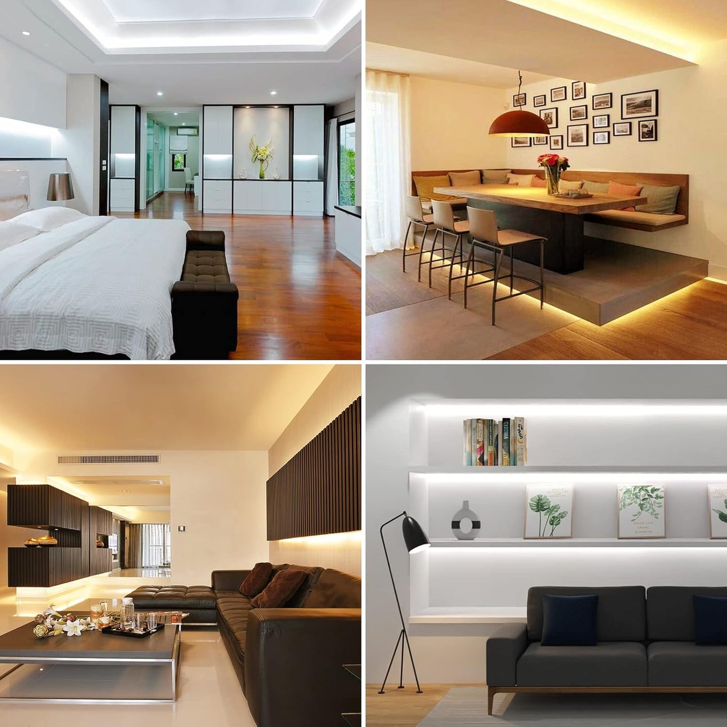 Lepro 10M LED Strip Lights with Remote and Plug, Warm White to Cool Daylight, Whiteness and Brightness Adjustable, Stick-on LED Tape for Mirror, Bed, Stair, Cabinet and More