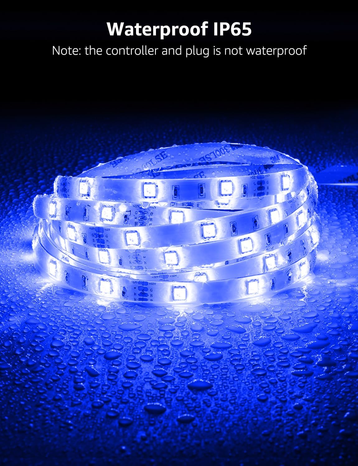Lepro Outdoor LED Strip Light Waterproof IP65, 5M 150 LEDs WiFi Smart LED Strip, Works with Alexa and Google Assistant, Smart Life App & Voice Control, RGB LED Lights for Kitchen Garden, Christmas