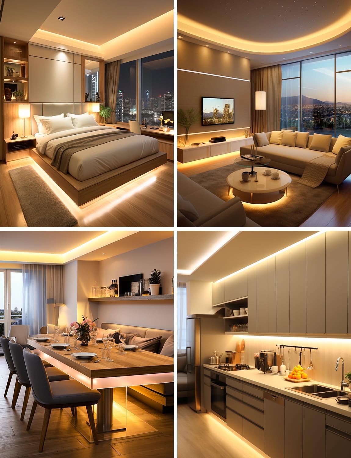 Lepro LED Strip Light Warm White 10M, 2000lm Dimmable LED Taple, 24V UK Plug in LED Strip with Dimmer Switch, 3000K Flexible Stick-on LED Lights for Bedroom, Kitchen, Cupboard, Shelf (1 Roll)