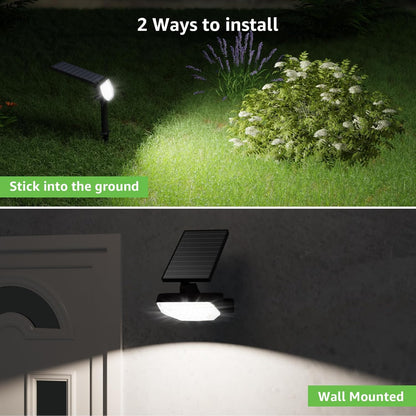 Lepro Solar Spot Lights Outdoor Garden, 43 LED Solar Garden Lights with IP65 Waterproof, 2 Lighting Modes, 135° Adjustable, Dusk-to-Dawn Cool White Solar Spotlights for Lawn Yard [4 Pack]