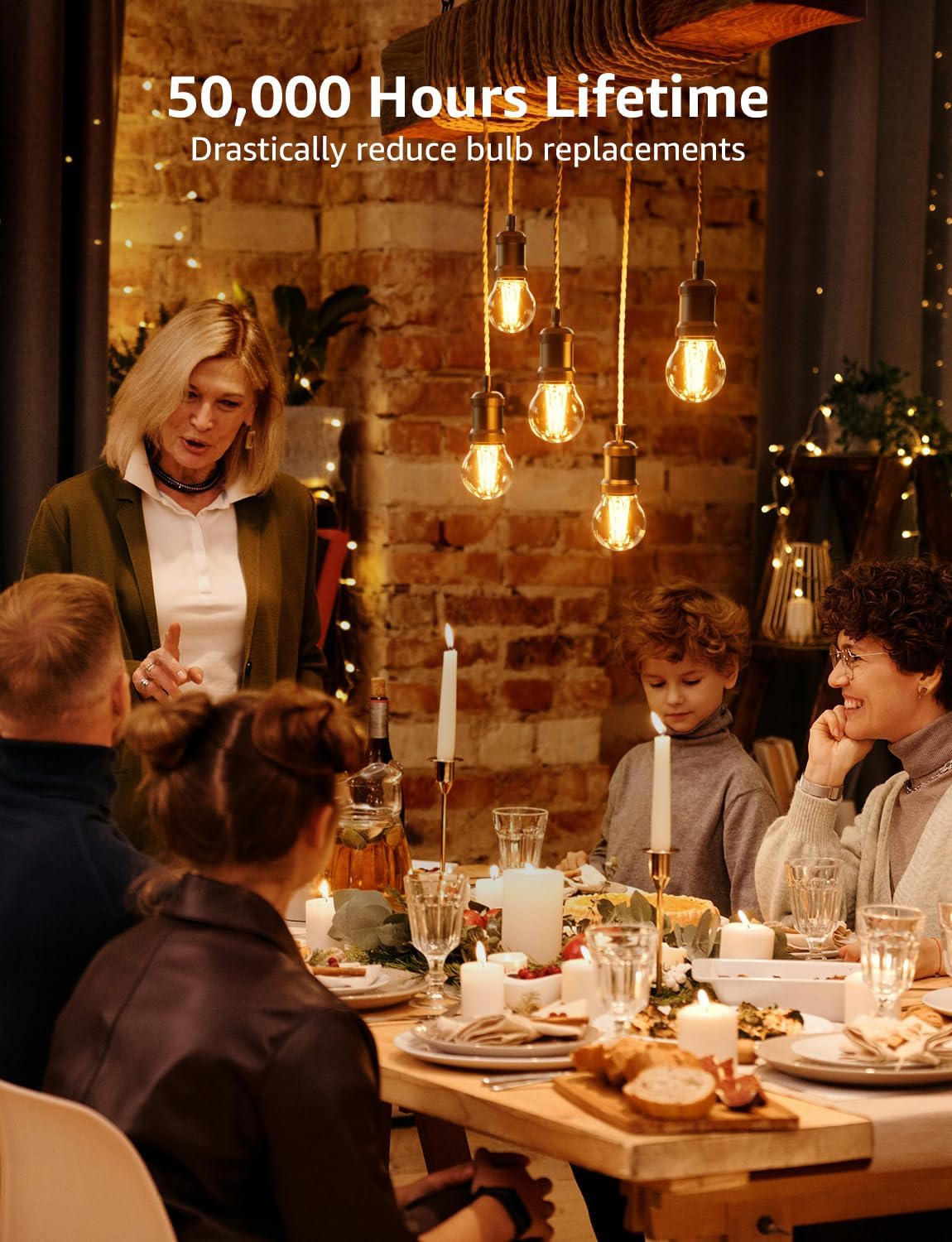 Lepro E27 Vintage Light Bulbs, Ultra Efficient A-Rated GLS Bulb, 3.8W = 60W, 806lm, 2700K Warm White, 50000H Lifespan, Clear Filament, Glass, Non-dimmable, Pack of 4