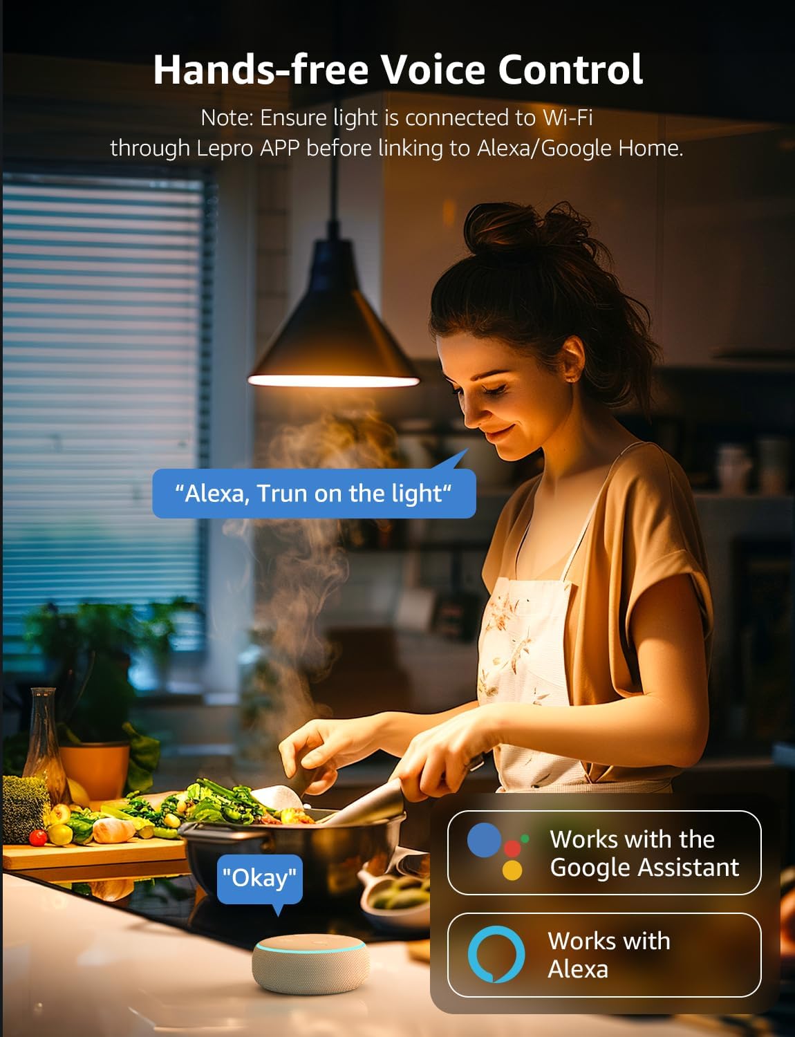 Lepro B1 AI Smart Bulb Bayonet, Music Sync B22 WiFi Bulbs, Voice Control, AI Lighting Design Assistant, Bluetooth Colour Changing Light Bulb,Work with Alexa & Google Assistant,RGBCCT Dimmable,4 Packs