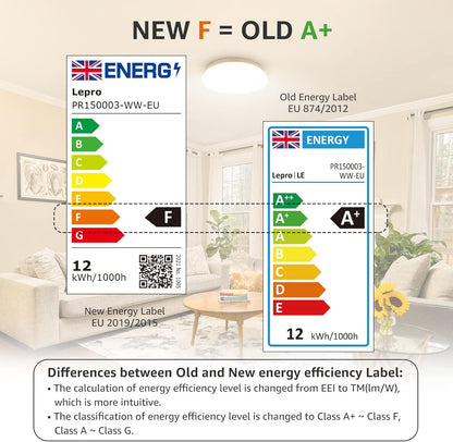 Lepro Ceiling Lights, 12W 1150 Lumen, 3000K Warm White, Flush Ceiling Lighting Fitting for Kitchen, Bedroom, Cloakroom, Porch, Hall, Lounge, Utility Room and More, φ26cm Round