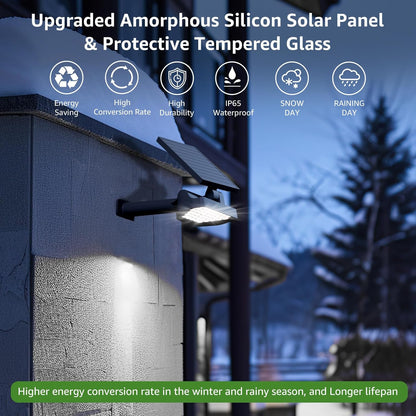 Lepro Solar Spot Lights Outdoor Garden, 43 LED Solar Garden Lights with IP65 Waterproof, 2 Lighting Modes, 135° Adjustable, Dusk-to-Dawn Cool White Solar Spotlights for Lawn Yard [4 Pack]