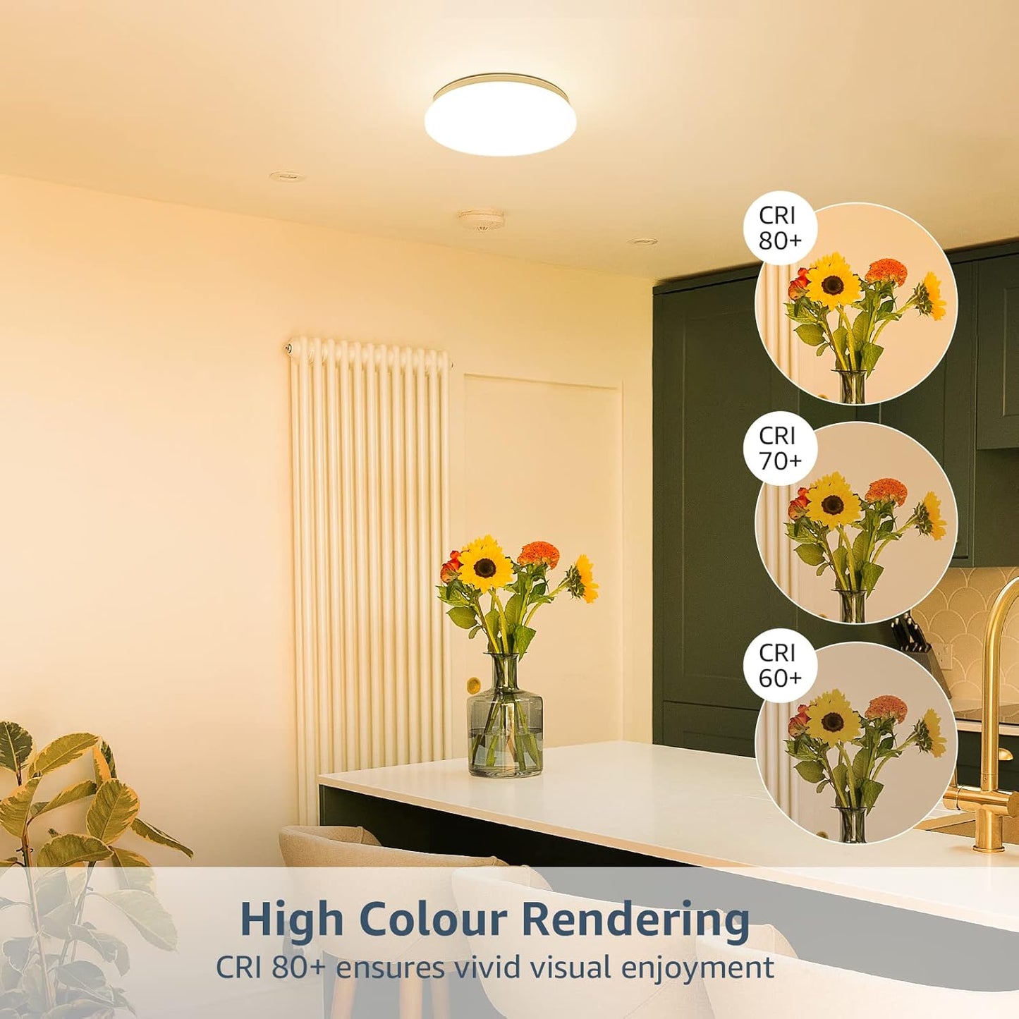 Lepro Ceiling Lights, 12W 1150 Lumen, 3000K Warm White, Flush Ceiling Lighting Fitting for Kitchen, Bedroom, Cloakroom, Porch, Hall, Lounge, Utility Room and More, φ26cm Round