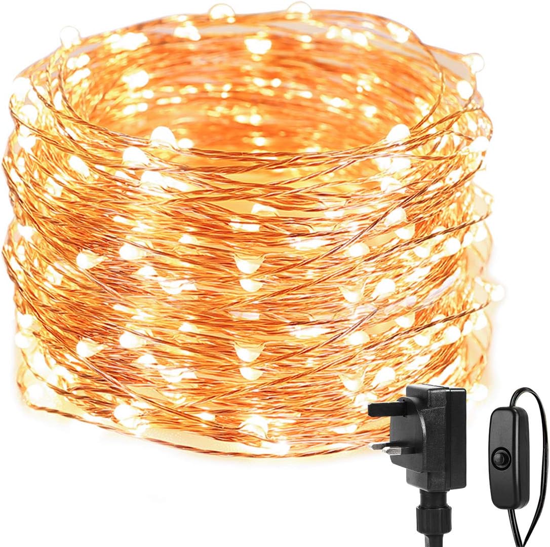 Lepro Fairy Lights Plug in, 20m 200 LED Copper Wire Fairy Lights, 66ft Warm White Fairy String Lights Mains Powered for Indoor Outdoor, Bedroom, Wedding Decor, Garden, Party, Christmas and More
