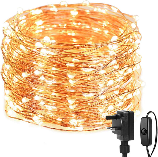Lepro Fairy Lights Plug in, 20m 200 LED Copper Wire Fairy Lights, 66ft Warm White Fairy String Lights Mains Powered for Indoor Outdoor, Bedroom, Wedding Decor, Garden, Party, Christmas and More