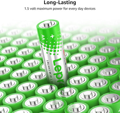 Lepro AA & AAA Batteries 48 Pack, 1.5 Volt Alkaline Batteries with High Capacity, Anti-Leakage, Long Lasting Power, LR03 LR06 MN2400 MN1500 Batteries Pack for Clocks Remotes Mouse Torch