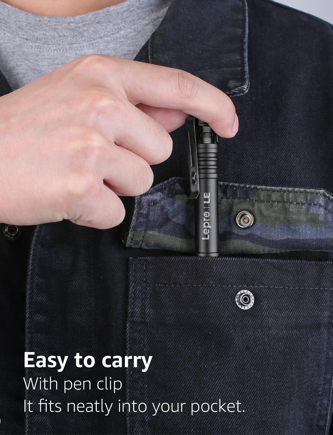 LE Pocket Pen Torch Light Flashlight C120, Small, Mini, Stylus Pen Light with Clip, AAA Battery Powered [Not Included], Perfect Torch for Inspection, Work, Repair and More, Pack of 2