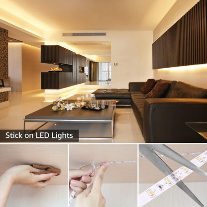 Lepro 5M Warm White LED Strip Without 12V Power Plug, 2300lm 3000K LED Tape, 300 2835 LEDs, Stick on LED Lights for Bedroom, Kitchen Cabinet, Under Cupboard, DIY and More
