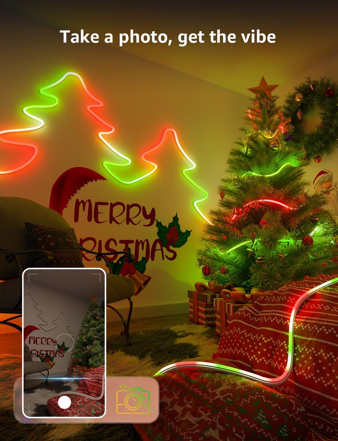 Lepro N1 AI Smart Rainbow Neon Light Strip 10M, 96 LEDs/M, Works with Alexa and Google Home, Music Sync, AI Lighting Design Assistant, IP65 LED Rope Light, MagicColor LED Lights, App & Voice Control