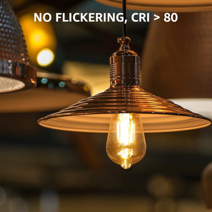 Lepro LED E27 Screw Bulb, ST64 E27 Vintage Light Bulbs, 4.8W 470lm, 40W Equivalent GLS Bulb, Warm White 2500K LED Filament Bulbs Edison Screw, Antique Style Retro Amber Glass, Non Dimmable, Pack of 6
