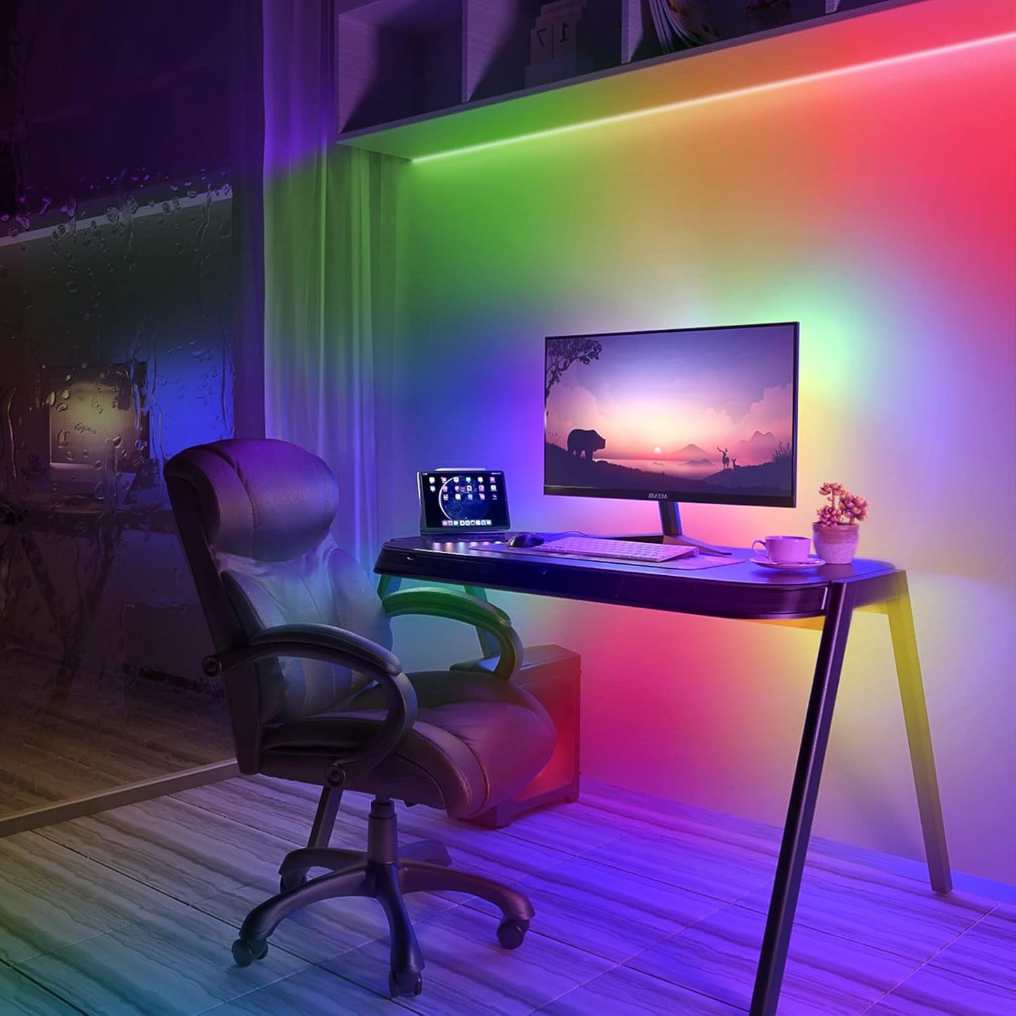 Lepro MagicColor LED Strip Light 5M 150 LEDs, Rainbow Chasing Lights, Music Sync, Multiple Colours on One Line, Remote Control LED Lights for Bedroom, Living Room, Bar, Gaming Time