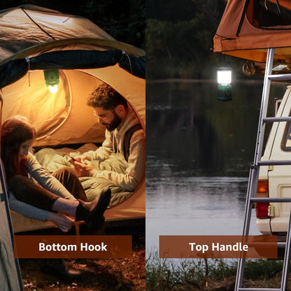 Lepro Camping Lantern Battery Powered, Portable Small Camping Tent Lights AA Battery Operated, Dimmable Warm White to Daylight Modes, Battery Lanterns for Indoors, Power Cuts, Emergency, Pack of 2