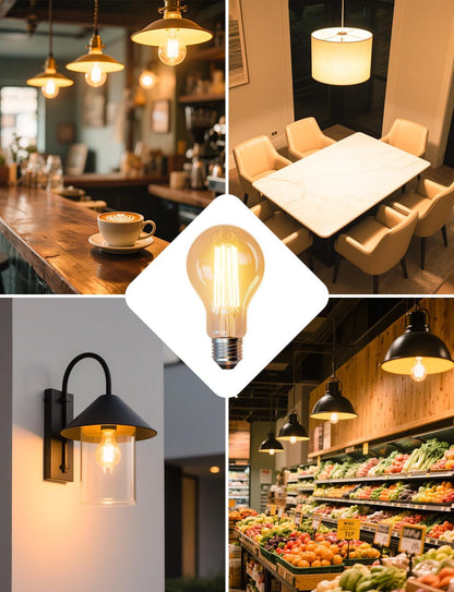 Lepro E27 Screw Bulb Vintage, Ultra Efficient A-Rated GLS Bulb, 7.2W = 100W, 1521lm, 2700K Warm White, 50000H Lifespan, Clear Filament, Glass, Non-dimmable, Pack of 2