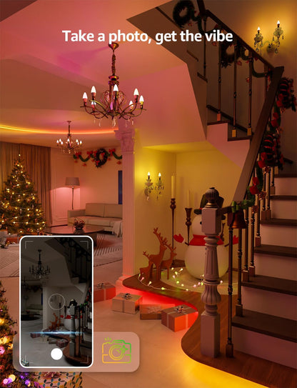 Lepro BC1 AI Smart Bulb E14, Music Sync Bluetooth & WiFi Bulb, Voice Control Small Screw Bulb, AI Lighting Design Assistant, Color Changing Candle Bulb, Work with Alexa & Google Assistant, 2 Packs