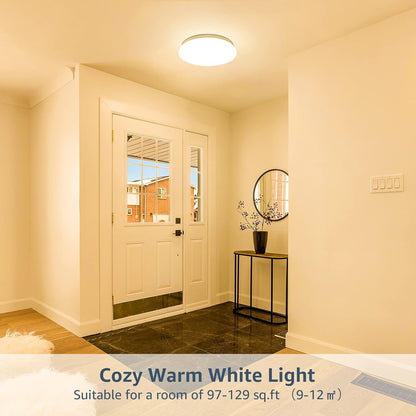 Lepro Ceiling Lights, 12W 1150 Lumen, 3000K Warm White, Flush Ceiling Lighting Fitting for Kitchen, Bedroom, Cloakroom, Porch, Hall, Lounge, Utility Room and More, φ26cm Round