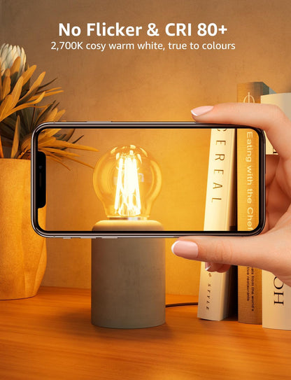 Lepro E27 Screw Bulb Vintage, Ultra Efficient A-Rated GLS Bulb, 7.2W = 100W, 1521lm, 2700K Warm White, 50000H Lifespan, Clear Filament, Glass, Non-dimmable, Pack of 4