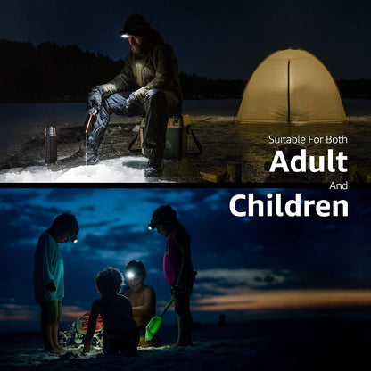 Lepro Head Torch Rechargeable, 2000L Waterproof LED Headlamp with Red Warning Lights, 6 Lighting Modes, Long Runtime, Lightweight Headlight for Kids & Adults for Running Fishing Camping