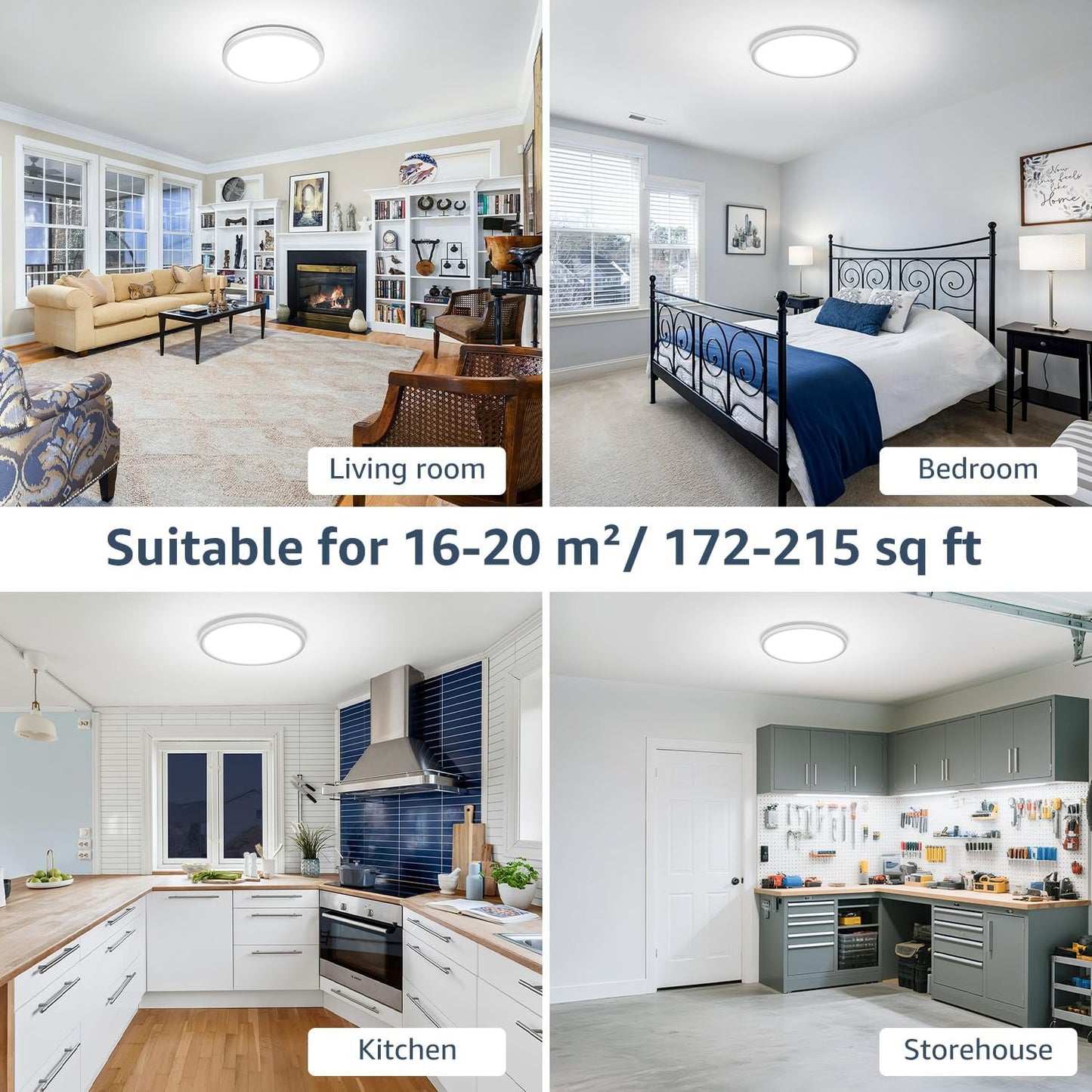 Lepro 24W 2400lm Ceiling Light, 29.3cm Large LED Bathroom Light, 2.6cm Ultra-Thin, Waterproof, Daylight White 5000K, Flush Ceiling Light for Living Room, Bedroom, Kitchen, Garage and More, 2 Packs