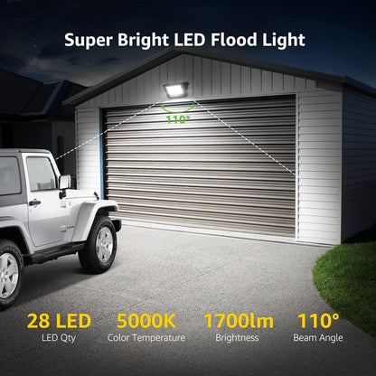 Lepro 20W LED Floodlight Outdoor, 1700LM LED Security Lights, Waterproof IP65, Daylight White LED Outdoor Lights for Garden, Backyard Pack of 2 [Without Sensor]