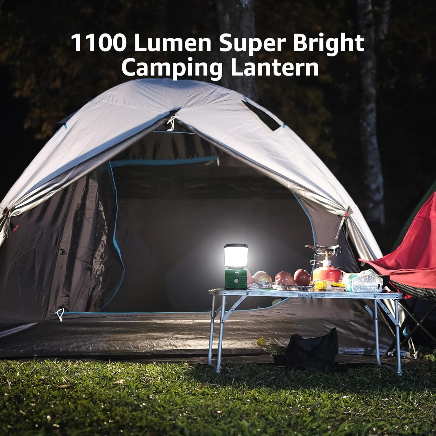 Lepro Battery Camping Lantern, 1100 Lumen Camping Light Battery Powered, Dimmable Warm White and Daylight Modes, Battery Lantern for Power Cuts, Emergency Lighting, Fishing, Hiking, Storm and More