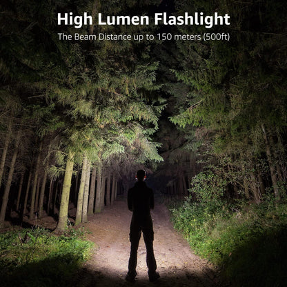 LE LED Torch Battery Powered, LE1000 Hand Flashlight, Adjustable Focus, Water Resistant, Lightweight, for Power Cut, Camping, Dog Walking, Easy to Use Small Torch, Gift for Kids Men Dad, 2 Packs