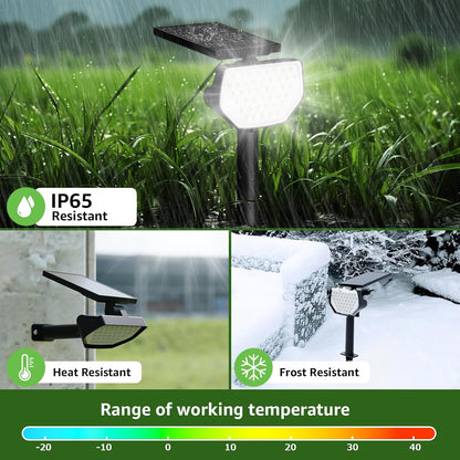 Lepro Solar Spot Lights Outdoor Garden, 43 LED Solar Garden Lights with IP65 Waterproof, 2 Lighting Modes, 135° Adjustable, Dusk-to-Dawn Cool White Solar Spotlights for Lawn Yard [2 Pack]