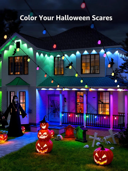 Lepro E1 AI Permanent Outdoor Lights 15m, Smart Outdoor Lights Waterproof, Tunable White, AI Lighting Design Assistant, Colour Changing Eaves Lights, Works with Alexa, 2.4G WiFi & Bluetooth, No Remote