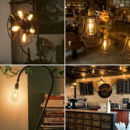 Lepro LED E27 Screw Bulb, ST64 E27 Vintage Light Bulbs, 4.8W 470lm, 40W Equivalent GLS Bulb, Warm White 2500K LED Filament Bulbs Edison Screw, Antique Style Retro Amber Glass, Non Dimmable, Pack of 6