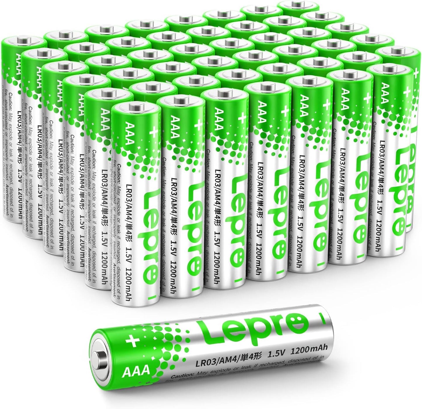 Lepro AAA Alkaline Batteries 48 Pack, 1200mAh Triple A Battery with Anti-Leakage Technology, High Capacity, Long Lasting Power, 1.5 Volt LR03 MN2400 AAA Battery Pack for Clocks Remotes Mouse Torch