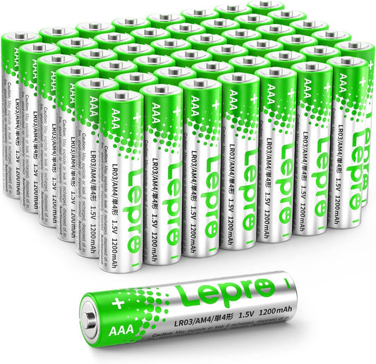Lepro AAA Alkaline Batteries 48 Pack, 1200mAh Triple A Battery with Anti-Leakage Technology, High Capacity, Long Lasting Power, 1.5 Volt LR03 MN2400 AAA Battery Pack for Clocks Remotes Mouse Torch