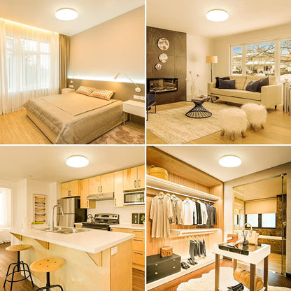 Lepro Ceiling Lights, 12W 1150 Lumen, 3000K Warm White, Flush Ceiling Lighting Fitting for Kitchen, Bedroom, Cloakroom, Porch, Hall, Lounge, Utility Room and More, φ26cm Round