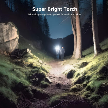 Lepro LED Torch Super Bright, LE2050 Pocket Flashlight, Zoomable, Waterproof, 5 Modes, Clip On, Small Hand Torch Powered by 18650 or AAA Battery (Not Included), for Power Cuts, Camping, Dog Walking