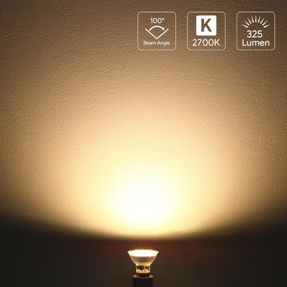Lepro GU10 LED Bulbs Warm White 2700K, 4W 325lm Spot Light Bulbs, 50W Halogen Spotlight Equivalent, Energy Saving GU10 LED Lightbulbs, 100° Wide Beam, Non-dimmable, Pack of 6